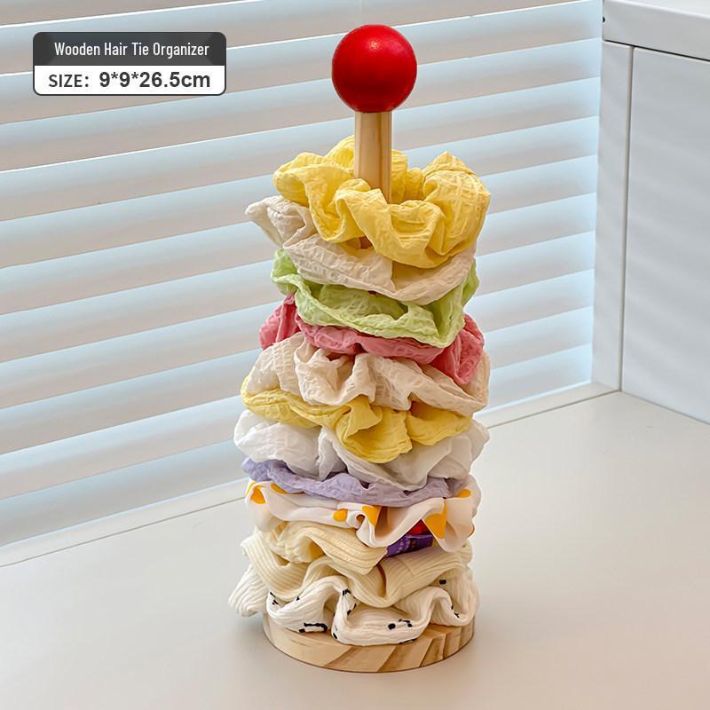 Wooden Hair Accessory Storage Rack for Ties, Headbands & Clips