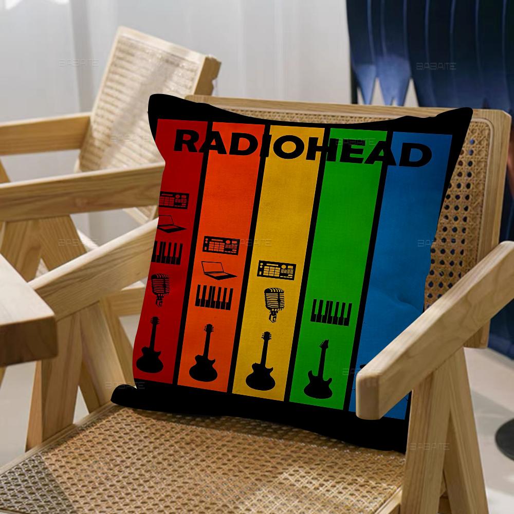R-Rock Band Radio-head Music Pillow Cushion Cover Pillowcase Living Room Sofa Home Decor Customized