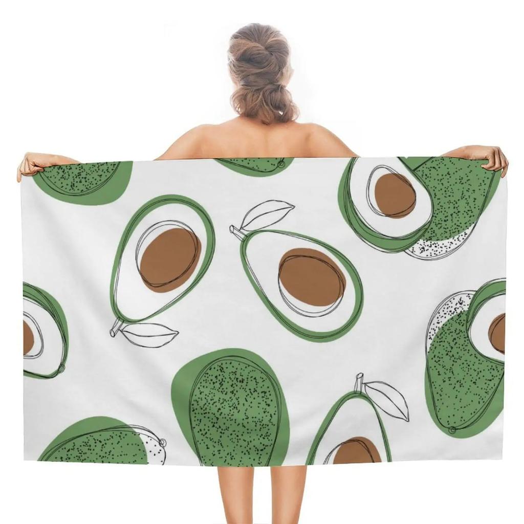 Funny Cartoon Avocados Print Beach Towel Quick Dry Sand Free Absorbent For Adults And Kids Pool Swimming Yoga Bathroom Towels