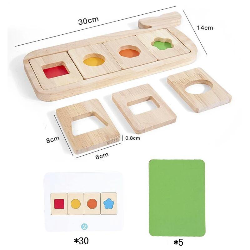 Montessori Geometry Color Separation Puzzle Wooden Toys Sensory Training Shape Matching Games Children Early Education Cognition
