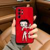 B-Betty Cute B-Boop Phone Case For Samsung S25,S24,S21,S22,,Plus S23,S30,Ultra,S20,Fe,Lite,Black Soft Silicone