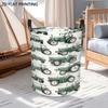 1pc, Dokriy, Retro Green Tractor Laundry Basket, Foldable Laundry Basket with Reinforced Handle, Farmhouse Tractor Pattern Storage Box, Suitable for B