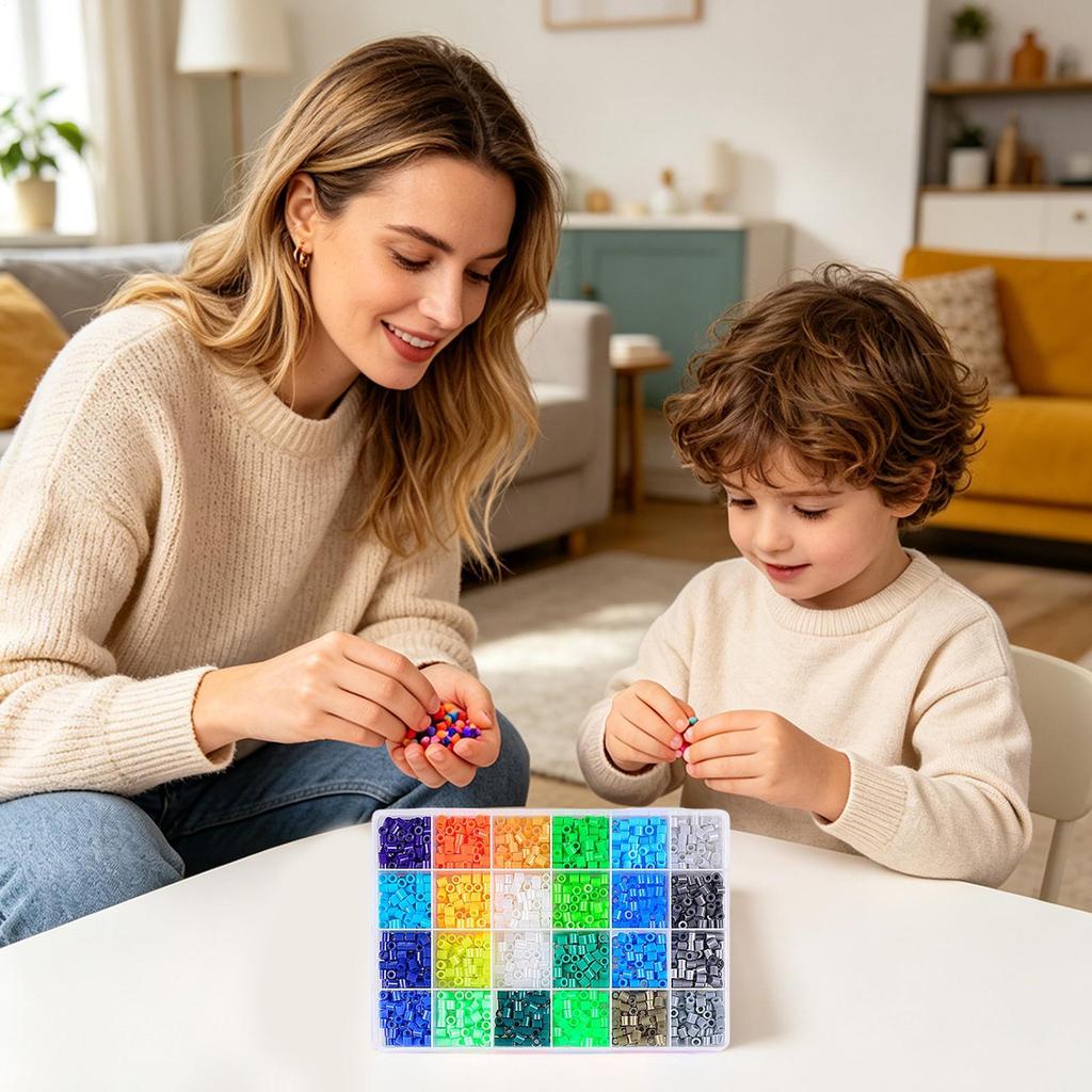 Fuse Beads 24-Color DIY Crafting Supplies Bead Melting Craft Kits for Kids Teens Adults Hobbyists Home Studio Workshop Classroom