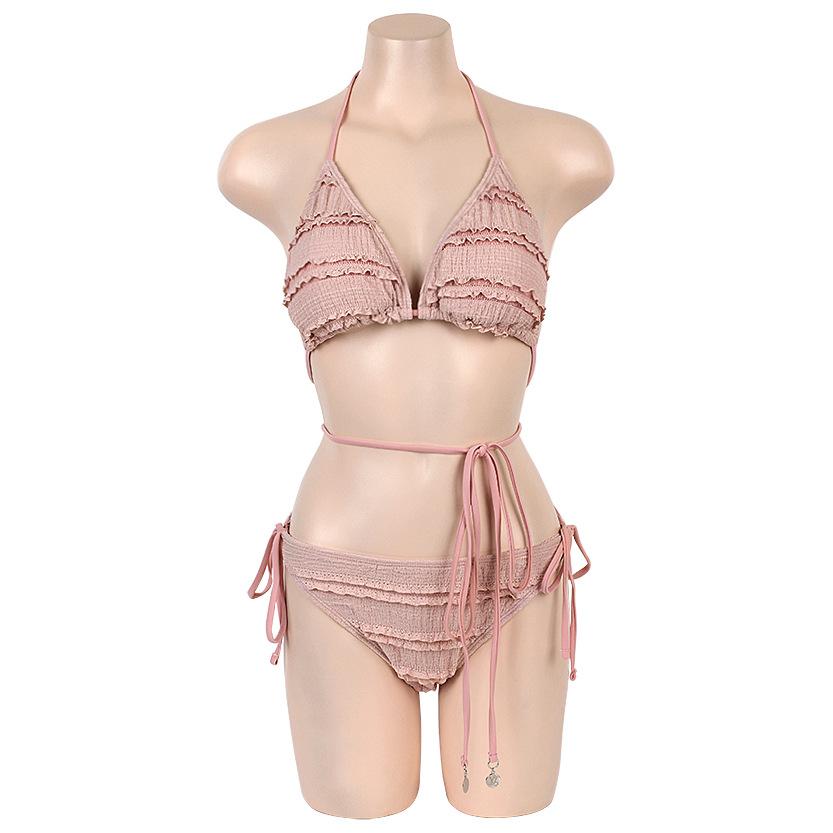 1011 Japanese and Korean pure desire style split bikini women's lace-up swimsuit hot spring vacation sexy Thai swimsuit