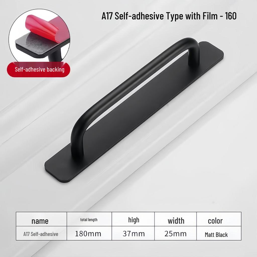 Aluminum Alloy No-Drill Handle for Wooden and Sliding Doors and Windows