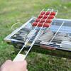 Collapsible Handle Hot Dog Grilling Clip Stainless Steel Barbecue Rack BBQ Grill Basket  Shrimp