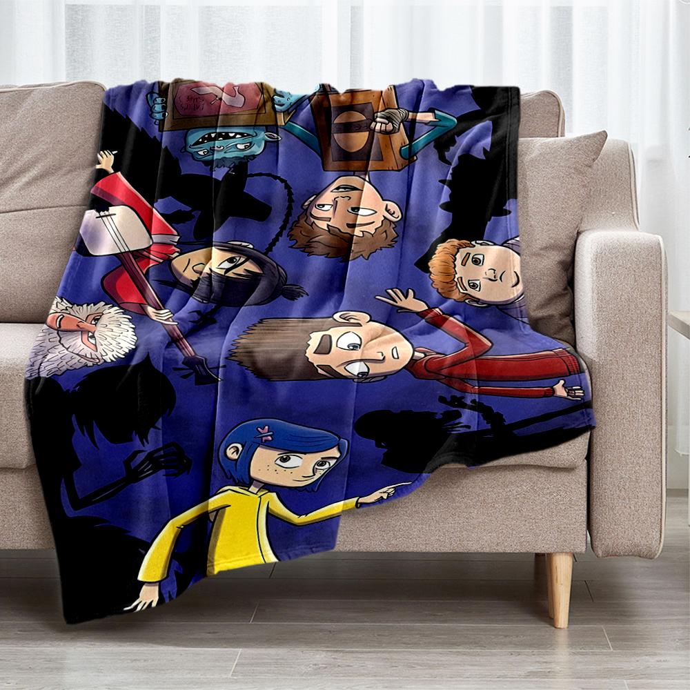 Coraline Theme Printed Blanket - Perfect for Couch, Bed, Travel & Outdoor Use | Machine Washable, Cozy & Durable.