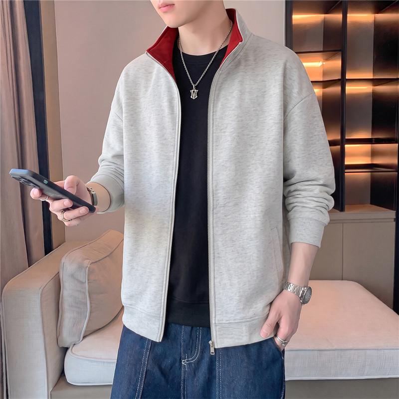 Stand Collar Cardigan Casual Sweatshirt Men's Jacket Coat Tops Men