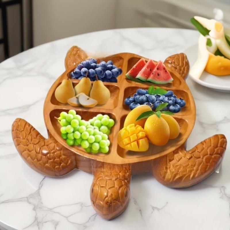Turtle Sea Monster Design Fun Dinner Plate Halloween Decoration, High-end and Niche Wooden Handicrafts