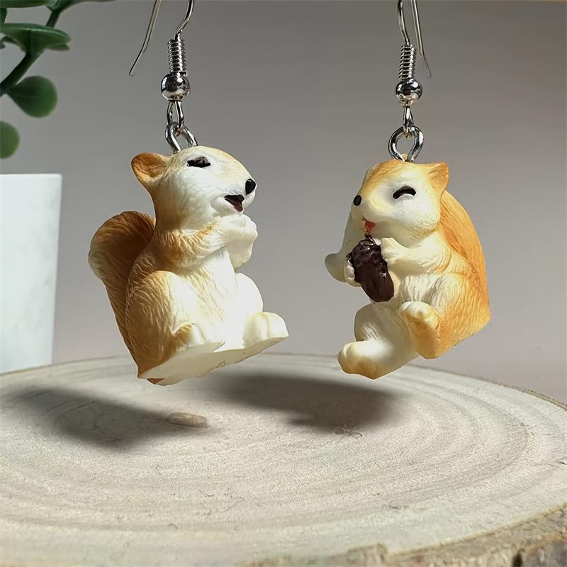 

1 пара забавных сережек и шишек в виде белки и орешек для мужчин и женщин