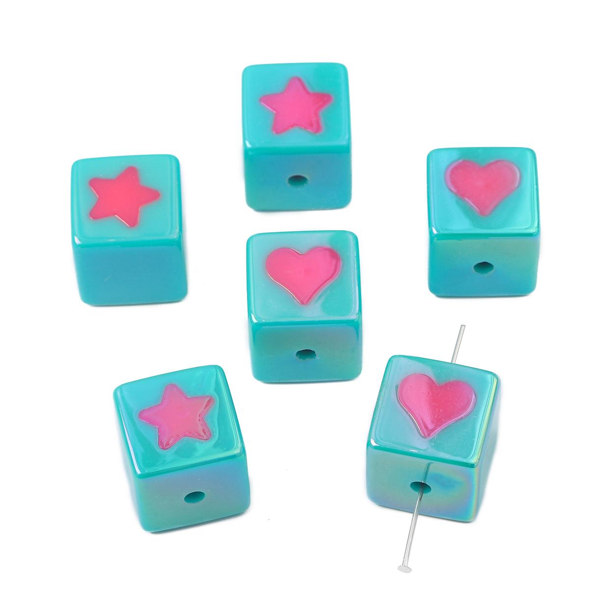 

16 мм 5 шт. акриловые волшебные бусины в форме куба для изготовления ювелирных изделий своими руками, креативное украшение 16mm 5pcs зелёный