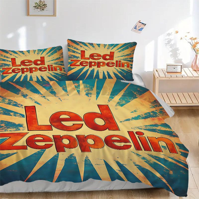 

3pcs Led Zeppelin Bedding Set: Perfect for Bedroom or Guest Room. Soft and Comfortable with No Core Included yy251009234 135x200cm