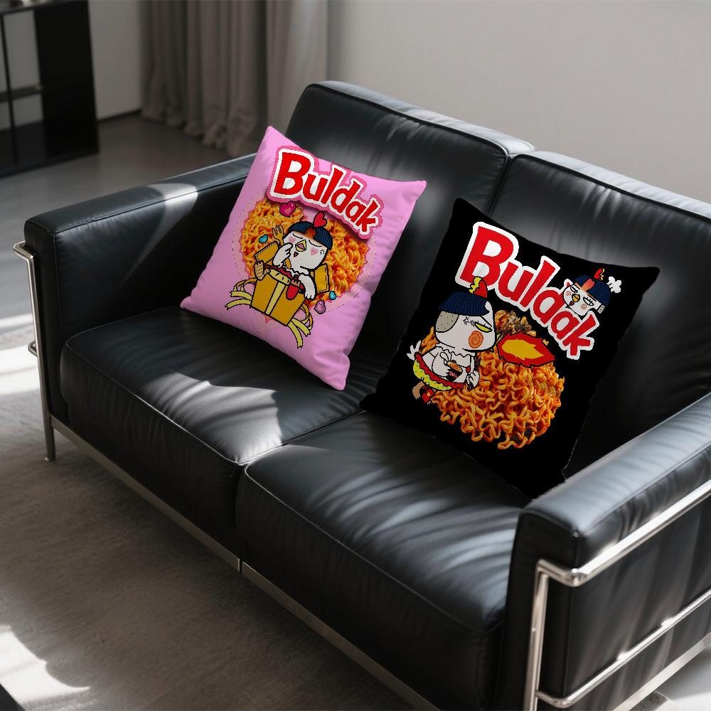 B-Buldak Ramen cushion cover Square Sofa Cushion Cover Casual Skin-Friendly Comfortable Pillow Cover