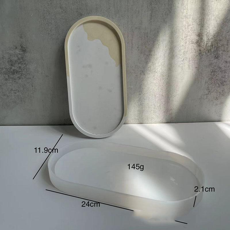 

1 шт., DIY лоток, силиконовая эллиптическая прямоугольная форма для хранения плантаторов, основа для гипсовой смолы Oval-A белый