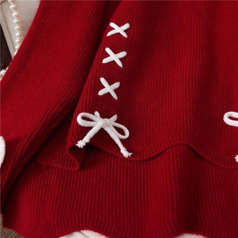 Dame Mode Afslappet Efterår Vinter Ensfarvet Print Langærmet Rund Hals Sweater