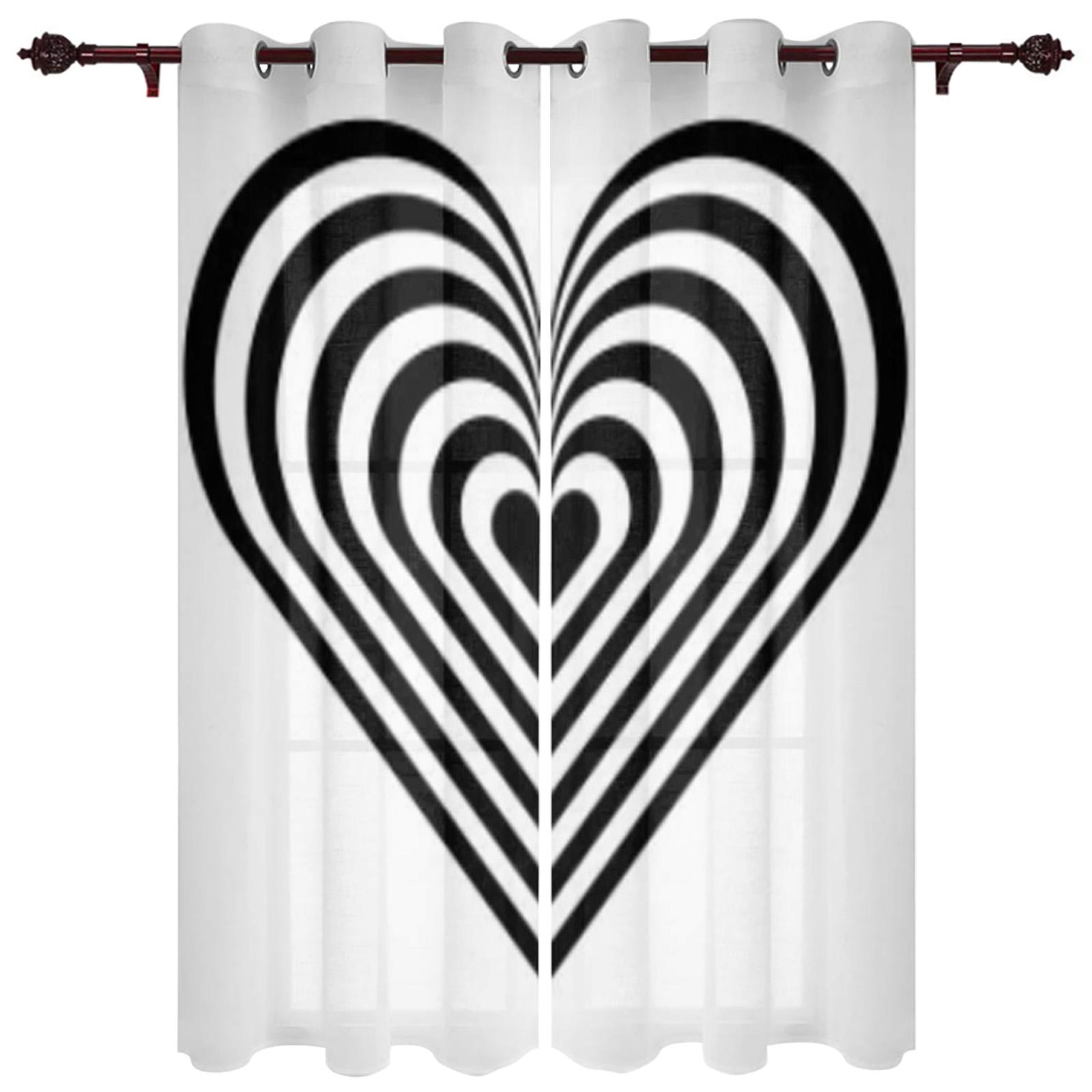 Абстрактные геометрические черно-белые оконные занавески для детской комнаты — фото 17