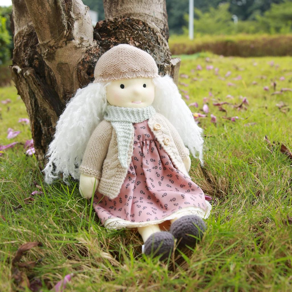 BlissfulPixie Waldorf Doll Cute Plush Toy for Perfect for Kids - Kaida, Handmade, 30cm, Soft, Girls,