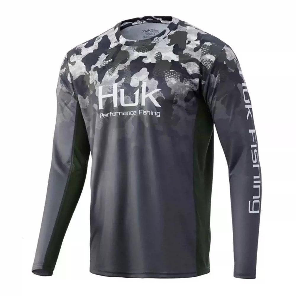 HUK fishing suit 2024 summer new upf + 50 ice silk light and breathable quick-drying fishing long-sleeved T-shirt fishing suit