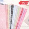 20pcs Flower Wrapping Paper Golden Border Rose Korean Style Half Transparent Gift Packing Florist Bouquet Wrapping Material