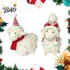 Nordic Style Holiday Decor Plush White Sheep Christmas Ornament, Cute Knit Hat Lamb Tabletop Decoration, Soft Handmade Fabric Ornaments Hanging