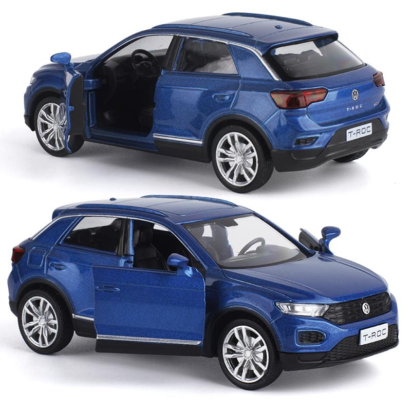 Měřítko 1/36 T-ROC SUV Model auta ze slitiny Diecast Kovová mini vozidla Model auta Simulace Kolekce Dětské hračky Dárek Dekorace