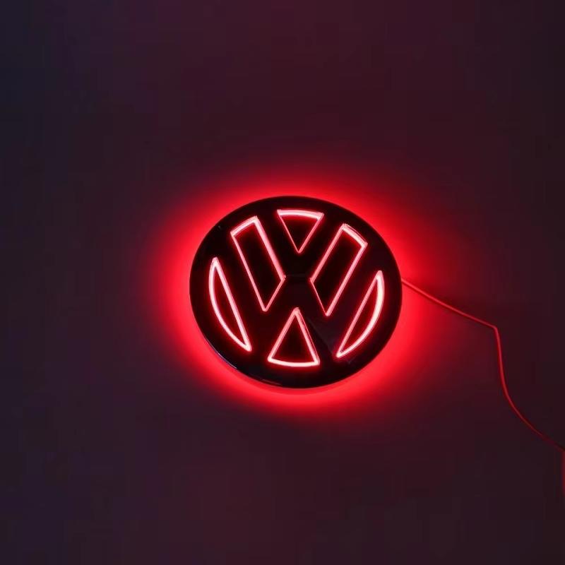For VW VOLKSWAGEN New 11cm LED Rear Badge Light Front Grille 5D Logo Light For VW POLO MAGOTAN Passat CC Bora Golf Jetta Logo Li