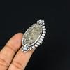 Daughters Day Deal Sterling Silver Pyrite Druzy Stone Flower Ring Jewelry US 6.5