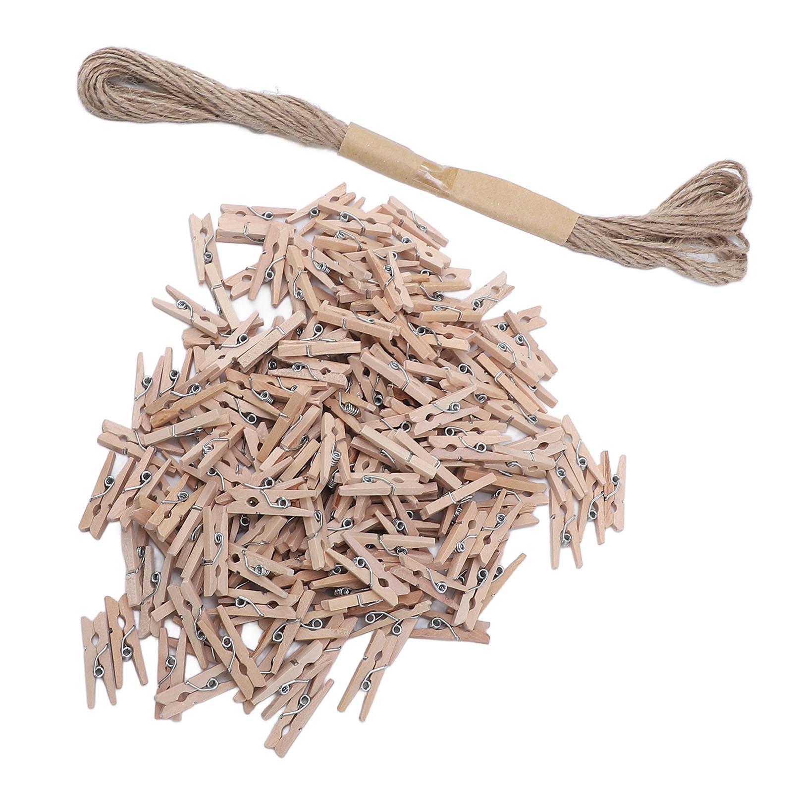 

201 шт. набор декоративных деревянных зажимов небольшого размера многофункциональные штифты для фотобумаги с веревкой