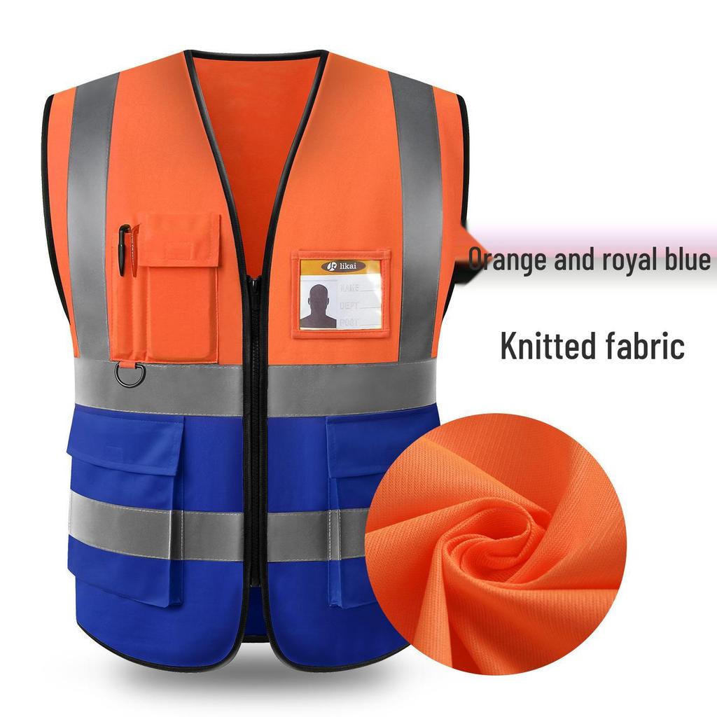 LIKA Reflective Multi-Pocket Safety Vest for Traffic, Construction, Sanitation, and Gardening