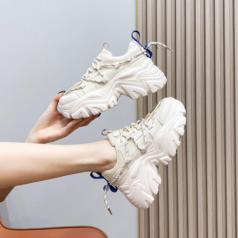 2025 summer new thick-soled heightening dad shoes women's casual women's shoes show feet small sports shoes women's classic little white shoes