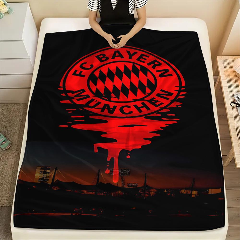 1 Stück FC Bayern München Aufdruck Flanelldecke, Hohe Qualität für alle Jahreszeiten, Heimdekoration, Wärme und Komfort, Perfekt für Weihnachtsgeschenke 80cm x 120cm