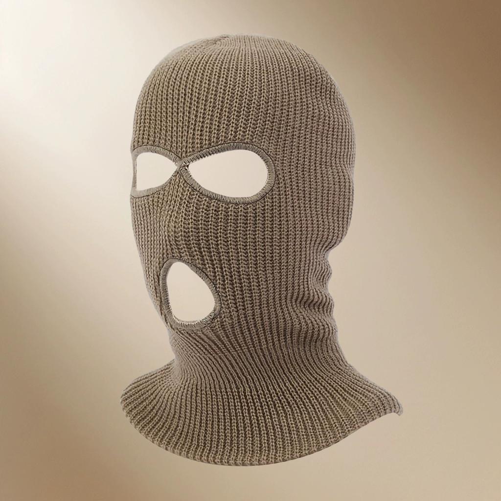 Herren- und Damen-Winterwarme Sturmhaube Radfahren Winddicht Drei-Loch-Maske Mütze Outdoor Gestrickte Überziehmütze Spoof Autositz Kopf c