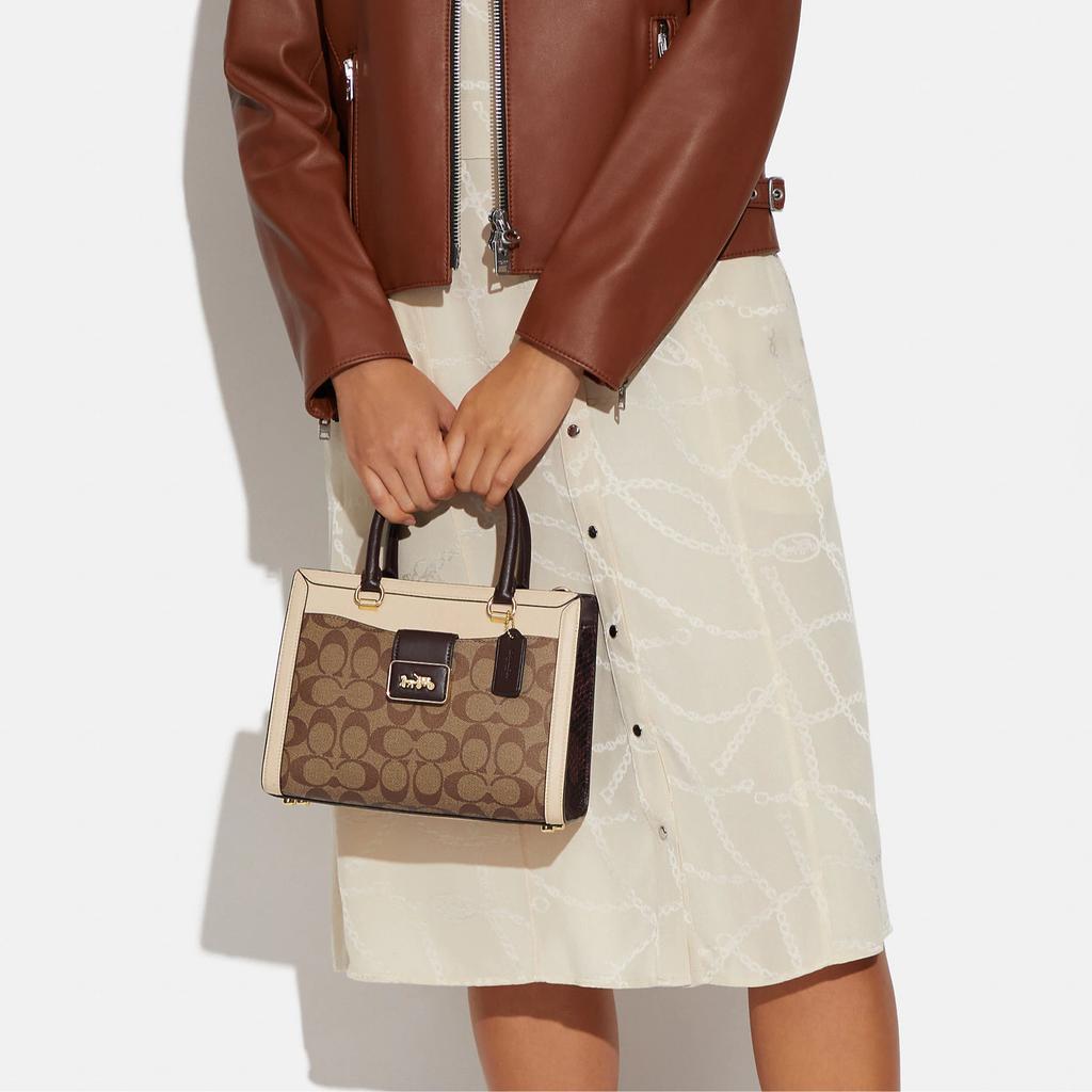 New COACH Grace With Cow Leather Shoulder Bag Crossbody Bag Handbag Regular Women's Khaki CC142-IMUPM