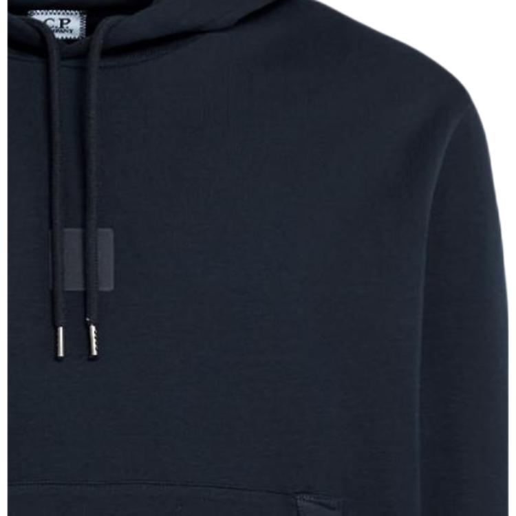 C.P. Company Stretch Fleece Logo Hooded Sweatshirt Men Sweatshirts Blue 15CLSS366A006452W888