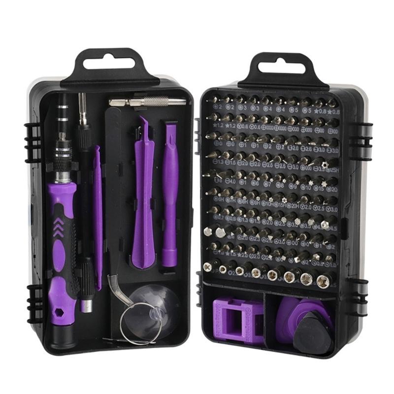 115Pcs Electrician Screwdriver Set, Magnetic Tip Antislip Handle Screwdriver Set Electrical Work Repair Tool