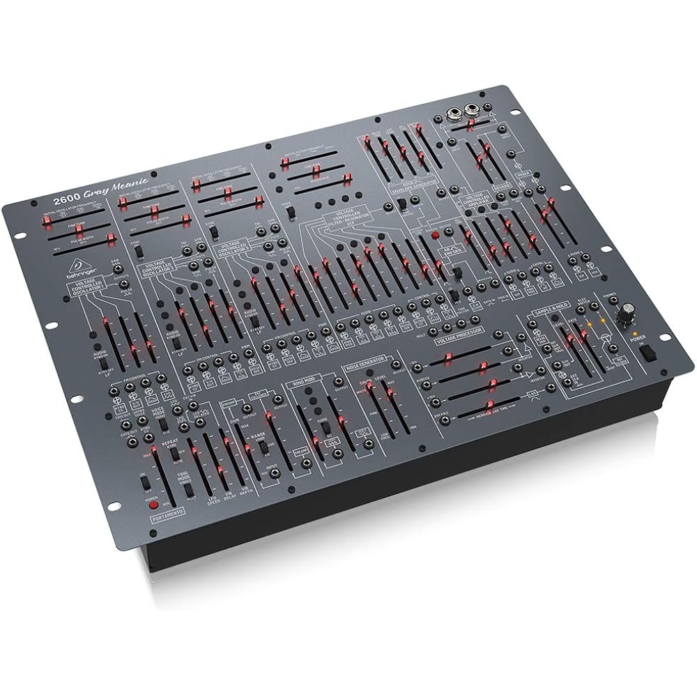 Behringer Analog Synthesizer Grey Model Semi Modular 8U Rackmount Mechanical Spring Reverb 2600 G...