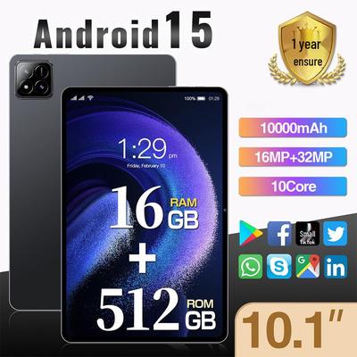Tablet P47W 10,1" 16+512GB Android 15 Podwójny tryb gotowości SIM Metalowa obudowa Wersja międzynarodowa