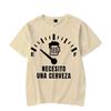 Men's Street T-shirt Necesito Una Cerveza Print Tops Tees Summer T Shirt Oversized Tee Shirt for Men Tshirt Clothing Unisex Tops