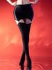 Sexy Women Elastic Tight Pencil Skirt Oil Glossy Shiny Micro Mini Packet Hip Skirts Cosplay Maid Wear With Garters Stockings
