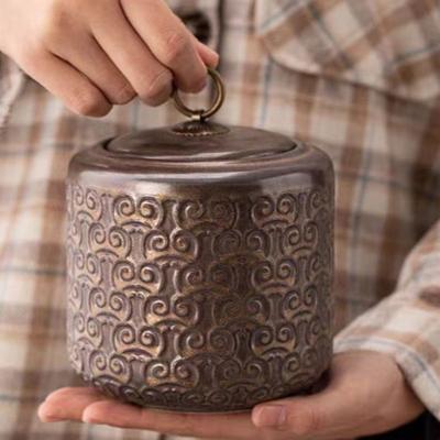Vintage Gilt Ceramic Tea Caddy Moisture-proof Sealed Storage Box Candy Coffee Bean Canister Food Jar Container Home Decoration