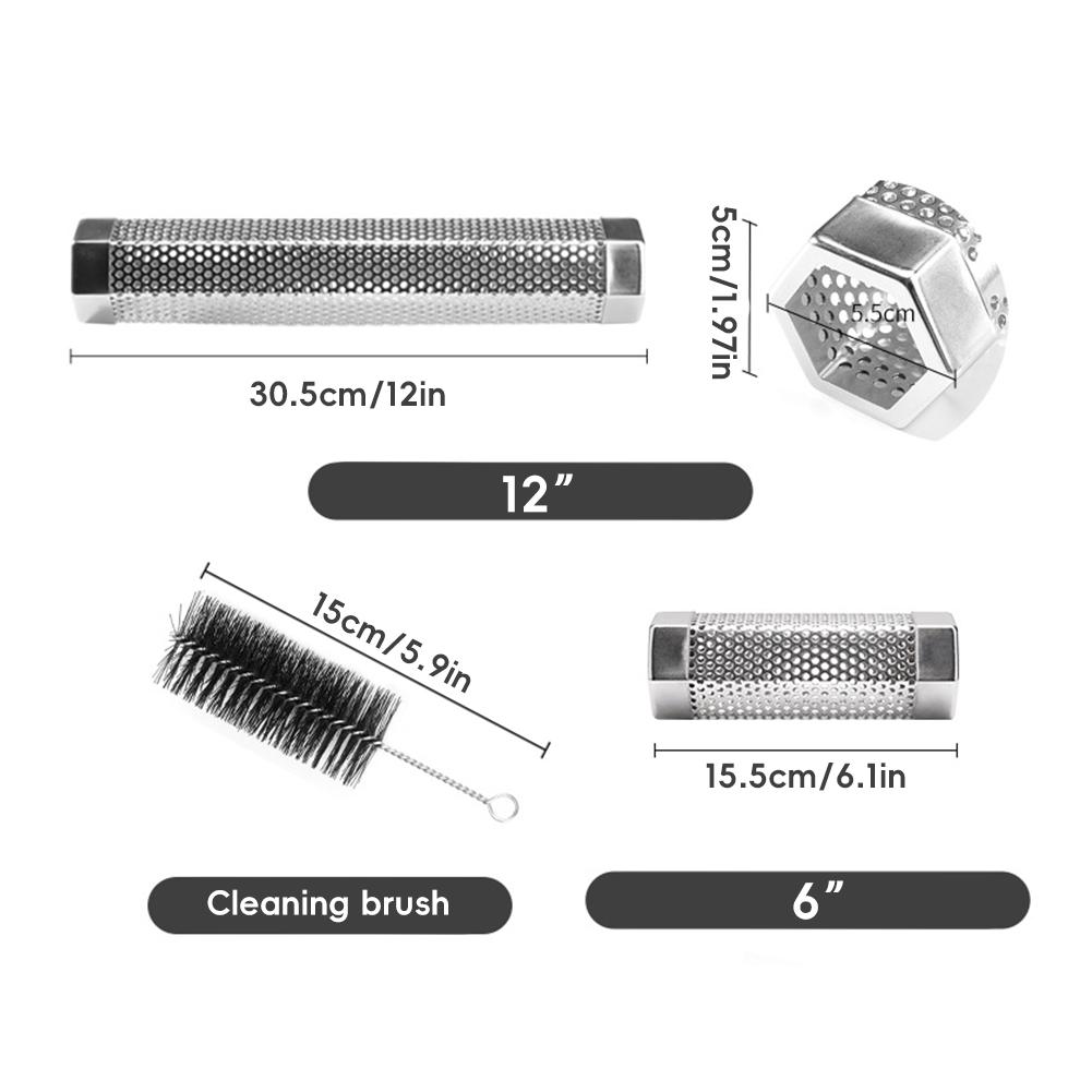 Grilled Meat Chicken Smoker Tube Refillable Wood Chip Cold Hot Smoking Tube for BBQ Camping