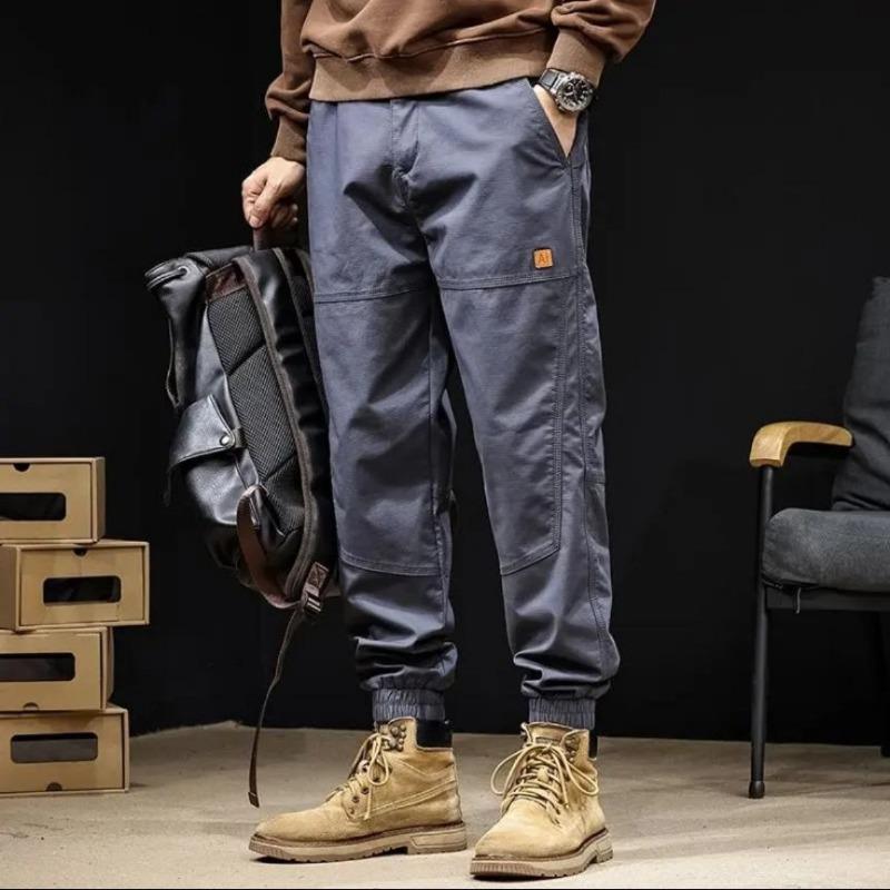 

Pants overalls men s trendy brand autumn new loose straight trendy leggings men M серый