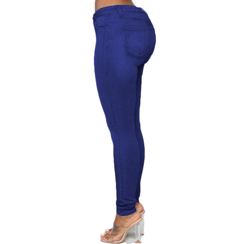 2026 New Fashion Slim Fit Women's Jeans, Solid Color Casual Pencil Pants