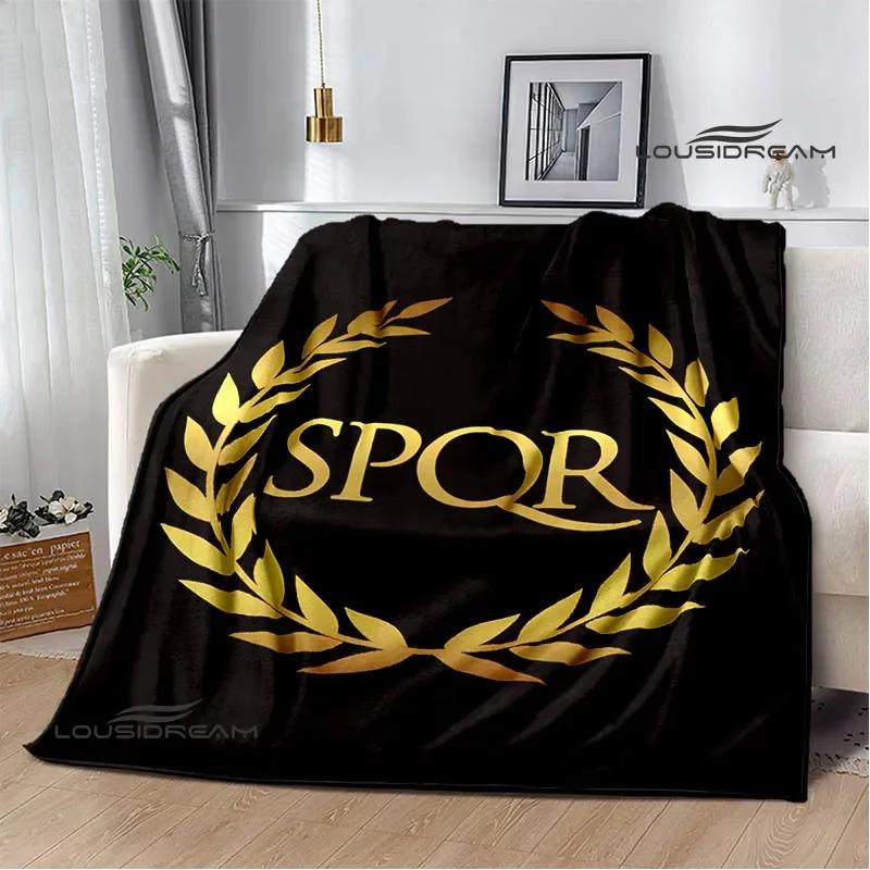 Mantas con el logotipo impreso de Roman SPQR, manta cálida para niños, manta suave y cómoda, mantas de viaje para el hogar, regalo de cumpleaños