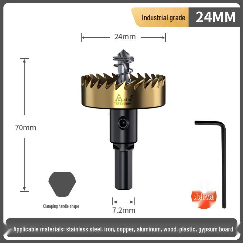 Green Forest Stainless Steel High-Speed Hole Saw Drill Bit Set for Metal and Steel Plates