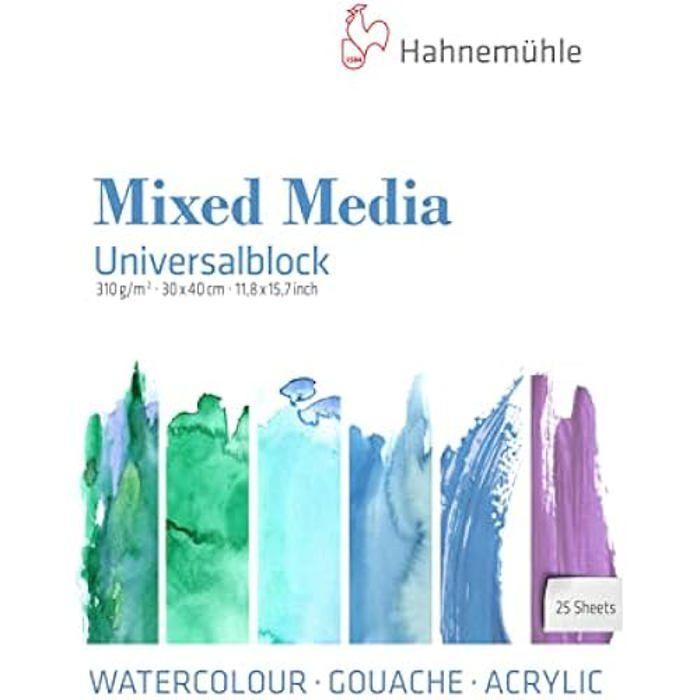 Bloc De Papier Aquarelle - HAHNEMÜHLE - Universel - 25 Feuilles - 310 G - Blanc