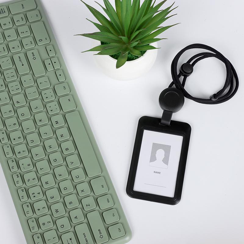 Retractable ID Card Holder with Lanyard, Hard Shell Badge Holder for Campus or Meal Cards