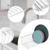 IMEEA Dish Stand, Dish Drying Rack, Plate Holder, W26×D18×H11.5cm, Plate and Pot Lid Storage Rack, Stainless Steel, 8 Compartments, Space-Saving, Silv