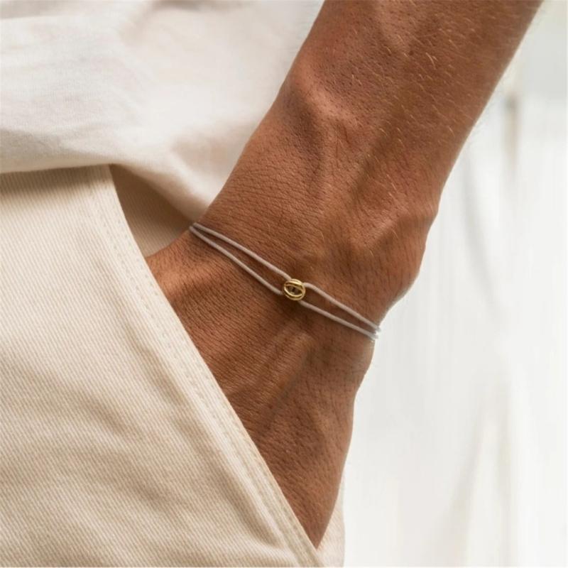 2 buc Brățări de Cuplu Mărgele Norocoase Lanț de Mână Reglabil Handmade Lanț de Încheietură cu Frânghie Împletită Accesoriu