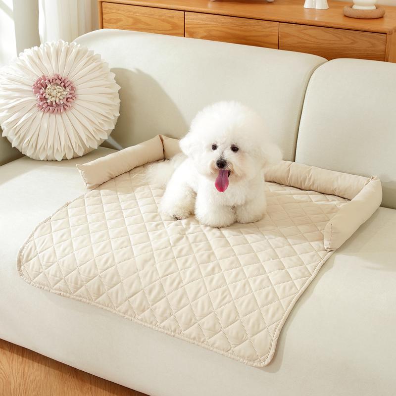 Dog Bed Blanket Dog Mat Sofa Couch Cover Pet Pad with Neck Pillow Washable Calming Nest for Travel Home